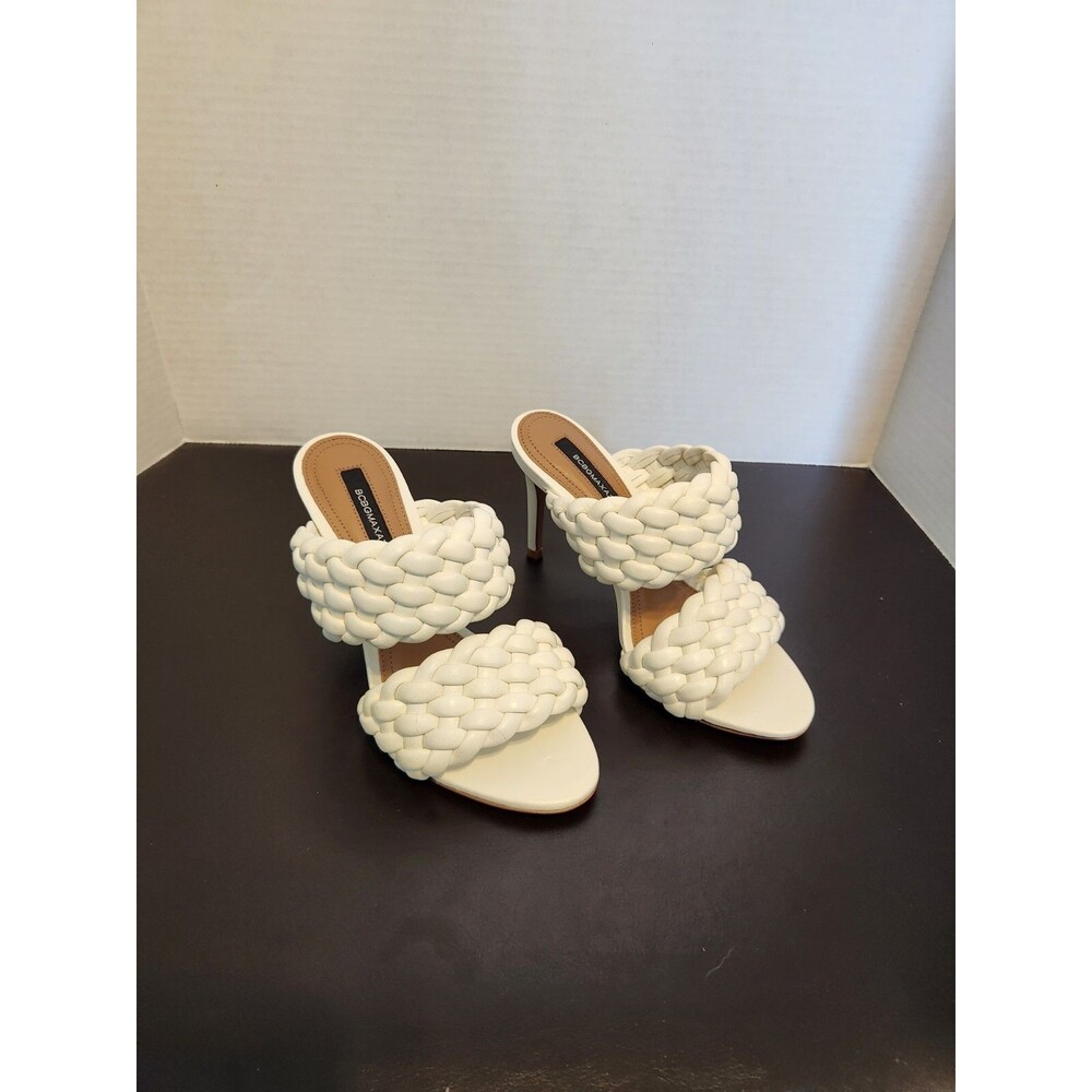 BCBG MAXAZRIA White Slip Sandal Pumps Braided Slide Dress Size 5 - Picture 2 of 12